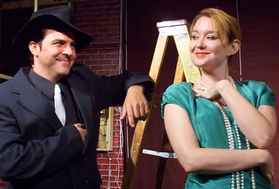 Sean Owen as Johnny Chicago and Jessica Godber as Gwendolyn Vandermorgan Photo